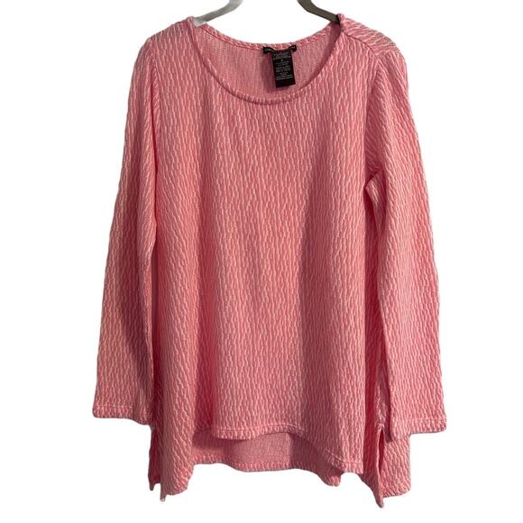 Chelsea & Theodore Top Women's Size Medium Pink Textured Tunic - Picture 1 of 5